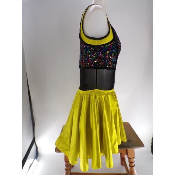 Dance Costume Revolution RC18586 Large Adult Green Jazz Sequin - Picture 3 of 9